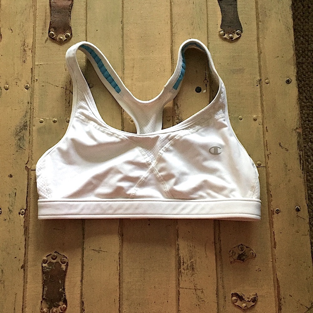 CHAMPION SPORTS BRA HIGH IMPACT SPORTS BRA TOP DOUBLE DRY WHITE S